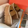 Zomer sandaal wedges flats wedge slipper 30mm sandalen Hoge Hakken Flip Flops Schoenen Platform Rubber Sandaal Leer Shoal Casual 35-40