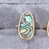 Pierścienie klastra Kallaite Abalone skorupa Lampard Fashion Wewnętrzna Dia 1,7 cm złoty kolor Brincos Pendientes Biżuteria dla kobiet