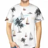 Men's T Shirts Botanical Vector Seamless Pattern Polyester 3D Print Tropics Shirt Outdoor Sports Clothes Tees