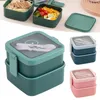 La vaisselle place la double couche Bento Box pliable pour les enfants de stockage