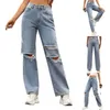 Jeans de mujer Primavera y verano Trendsetters Moda Jean Mujeres Pantalones anchos Monos de cintura alta