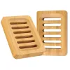 All-Match Portable Wood Natural Bamboo Soap Dishes Tray Holder Storage Soap Rack Plate Box Container Badrum Tvålskål Lagring Box