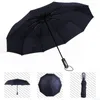 Umbrellas Automatic 3 Folding Umbrella Large Size Windproof Men Women Reinforcement Sunny Rainy Dual-use Student Parasol