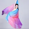 Vêtements de scène femmes danse du ventre voiles de soie dégradé main écharpe châle 220/250cm voile châles accessoires de Performance