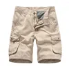 Shorts Masculino FSSMER Cargo Casual Bolso Solto Meia Calça Reta de Algodão