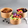 Disposable Cups Straws 50Pcs 8 Ounce Kraft Paper Soup Cup Meal Prep Containers Food Packaging Takeout Bowl Without Lids