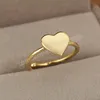 Anel de tendência de abertura ajustável em forma de coração casamento feminino anel de dedo de amor joias para presente de noivado