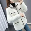 Women's Jackets Korean Fashion Imitated wool Jacket Women Chic Plaid singlebreasted Coat Female Autumn Clasic Black White Outwear Office Lady 230728