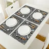 Caminho de mesa 4/6 pçs conjunto de tapetes mandala datura bohemia elefante impresso guardanapo acessórios de cozinha festa em casa jogos americanos decorativos