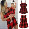 Vestidos para meninas Mãe Filha Família Combinando Roupas Roupas Xadrez Pais Filhos Vestido Bebê Meninas Mãe Macacão Moda Verão Feminino Fantasia Infantil 230728