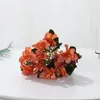 Fiori decorativi Vintage europeo 10 teste Bouquet di orchidee Bella sposa Seta da sposa per la decorazione della tavola di casa Falso per interni