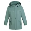 Women's Jackets 2023 Women Spring Hooded Long Coats Middle-Aged And Old Jacket Top Large Elegant Windbreaker