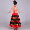 Stage Wear 180-720 Gradi Abiti da ballo di flamenco spagnolo per bambini Costumi di performance Ragazze Gypsy Gonna grande Pancia Set