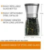 Mills LMETJMA Salt and Pepper Shakers Set With Stand Stainless Steel Mill Manual Spice Grinder KC0223 230728