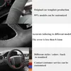Car Steering Wheel Cover Hand-stitched Black Genuine Leather Suede For BMW E46 325i E39 E53 X5254O