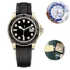 FANCY 7A Mens Watches Diver Series Watch Automatic Movement Brown Dial Rose Gold Ceramic Bezel Two-tone Inlaid Stainless Steel Ori226h