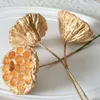 Decorative Flowers Simulation Golden Lotus Seedless Dry Flower Wedding Hall El Fun Bucket Home Year Decoration