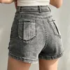 Skirts Smoky ash irregular patchwork denim short skirt women's high waist appears thin anti-light and versatile elastic skirt pants 230728