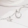 Naszyjniki wisiorek Nehzy srebrne posiłek damski biżuteria mody Wysoka jakość cyrkonu sześcienna prosta retro gwiazda księżyca Długość 40 cm