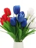 Decorative Flowers 2 Sets Outdoors Indoors 4th Of July Reusable Party Decor Home Wedding Colorful Never Fade Patriotic Tulips Artificial