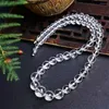 Chains Natural White Rock Crystal Necklace For Women Lady Men Healing Luck Gift Stone Clear Round Beads Long 6-12mm