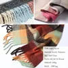 Schals Luxus Marke Frauen Plaid Schal Winter Warme Pashmina Schals Kaschmir Dicke Wrap Dame Quaste Regenbogen Haarige Bufanda 230729