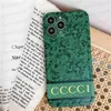 iPhone 15 14 13 12 Pro Max 11 Green Soft IMD TPU Back Forest Shock Proof Cover 용 Fashion Tiger Letter Designer Phone Case Case Case