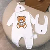 Baby Rompers Soft Cotton Animal Print Newborn Jumpsuit Hat Bibs Suit Infant Boy Girls Long Sleeve Romper Kids Clothing