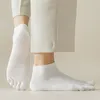 Meias masculinas 3 pares masculinas com dedos meia de algodão respirável absorvente de suor elástico sokken cinco dedos corrida esportes