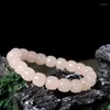 Strand Genuine Pink Nephrite Jade Bracelet Men Women Healing Gemstone Fine Jewelry Natural Hetian Jades Barrel Beads Bracelets Bangles