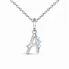 Kedjor S925 Sterling Silver Letter A Moonlight Stone Pendant Halsband Kvinnors mode Mångsidande lyxiga fina smycken