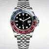 Nouvelle arrivée de mode mens montre-bracelet Bâle rouge bleu montre en acier inoxydable 126600 mouvement automatique mens wristWatch235H