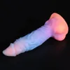 Anal Toys Luminous Dragon Dildo Anal Toys Butt Plug Colorful Glowing Dildo enorm penis Glow In Dark Sex Toys for Women Sex Products 230728