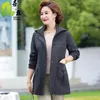 Women's Jackets 2023 Women Spring Hooded Long Coats Middle-Aged And Old Jacket Top Large Elegant Windbreaker