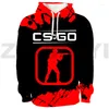 Moletom Masculino Jogo de Tiro CS GO 3D Moletom Moda Casual Solto Pulôver Homem Moletom CSGO Impresso Casal Roupas de Treino