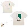 Summer Collection Rhude Tshirt Oversize Heavy Fabric Couple Dress Top Quality T Shirt M