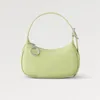 Explosion hot Women's bags micro bag Mini Moon supple M82425 trend EP leather embossed zip Luxury designer handbags Vert Noto Green grained cowhide Silver