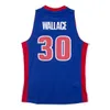 Grant Hill Piston Basketball Jersey Detroits Joe Dumars Ben Wallace Chauncey Billups Rasheed Wallace Jerry Stackhouse Throwback Blue Size S-XXL