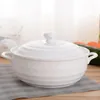 Skålar stor kapacitet 1.4L keramisk soppa skål hushåll binaural grytkanna med lock ris phnom penh servering