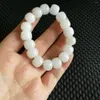 Strand Natural White Jade Pulsera Brazaletes Hombres Mujeres Healing Gemstone Joyería fina Genuine Hetian Jades Nephrite Abacus Beads Pulseras