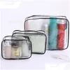 Casmetic Bacs Cases 1pcs Sac transparent Femmes Travel Maquillage PVC Maquillage Bath Bath Toitrage Wash Organisateur de beauté Organisateur de rangement Pouche de rangement Cas Dhiyc