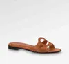 Sandálias de design de luxo sandália feminina Isola Flat Mule Mules slide sapatos de praia ao ar livre flip flop dedo aberto couro genuíno com caixa de marca 35-42