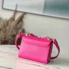 Explosion Hot Womens Bags Fashion M21719 Handväska Twist PM Feminin Colorway Bold Gold Chain Rose Miami Pink Epi Manligt läder flätat Styliskt slät kohudlås