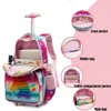 Sacs à dos enfants 3pcs cartable ensemble avec roues sac à roulettes scolaire avec sac à lunch école sac à dos à roulettes ensemble sac à dos à roulettes pour filles 230729