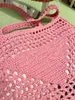 Boho designer's recut Solid color hand-woven shopping bag Lafite Fiber Lightweight Tote Bag is a must-have for a summer outing/picnic/photo shoot