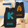 School Bags Personalised Dinosaur Print School Bags Custom Letter with Name Child Backpack Boy Girl Kindergarten Schoolbag Bag Gifts for Kid 230728