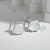 Earring S925 Sterling Silver Shiny Crystal Stud Earrings Earring Women Designer Square CZ Clustered Anti Oxidised Earrings