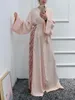 Abbigliamento etnico Eid Mubarak Abito Abaya Donne musulmane Ramadan Hijab Dubai Turchia Islam Kaftan Chiffon Ruffle Robe Longue Musulmane