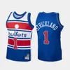 23 Michael Jor dan Bullets Basketball Jersey Washingtons Chris Webber Manute Bol Ben Wallace Wes Unseld ROD STRICKLAND Throwback Blue Size S-XXL