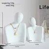 Jewelry Stand Nice L/M Matte Resin White/Black Medium Side Portrait Model Earrings Necklace Jewelry Display Stand Necklace Display Props 230728